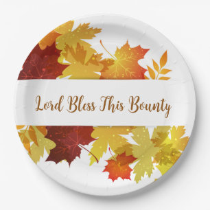 Erntedank Herbst 9" Papier Teller