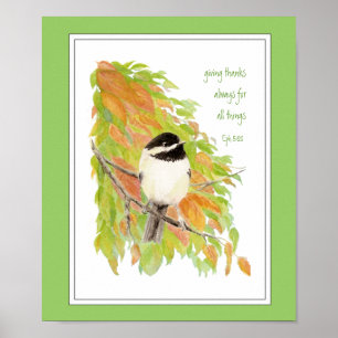 Erntedank, Herbst, Herbst, Chickadee, Vogelsprache Poster