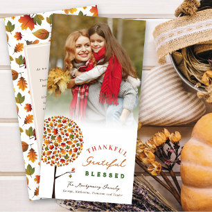 Erntedank Herbst Herbstlaub Pop Tree Foto Feiertagskarte