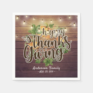 Erntedank Herbst lässt Pumpkins String Lights Serviette