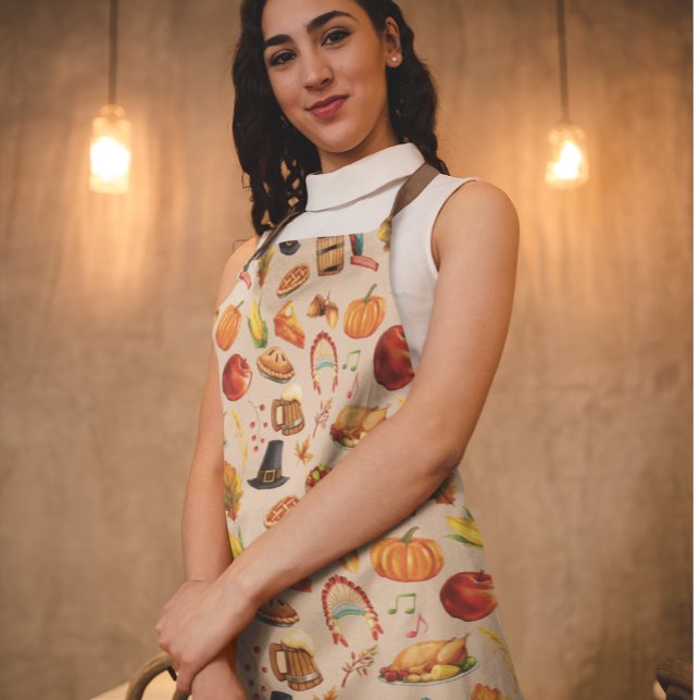 Erntedank Herbst Türkei Abendessen Schürze (Von Creator hochgeladen)