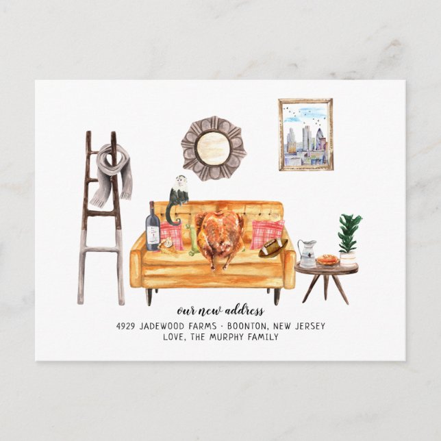 Erntedank Herbst Türkei Ankündigung Postkarte (Vorderseite)