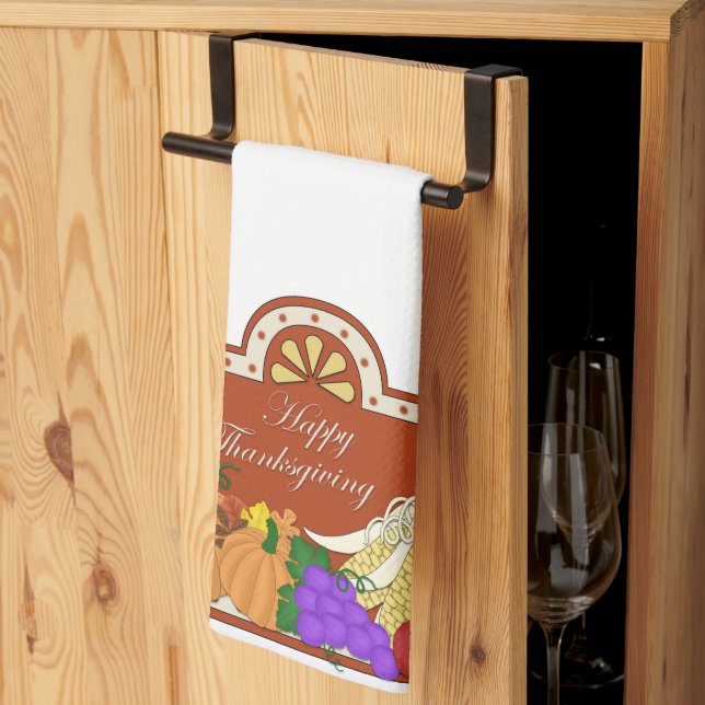 Erntedank Herbst Türkei Küchendesign Handtuch (Drittel gefaltet)