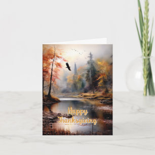 Erntedank Herbst und Adler Karte