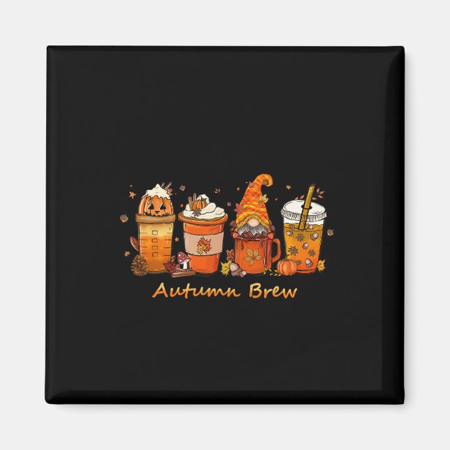 Erntedank Herbstbrause Kaffeepumpukkin Gewürz Magnet (Vorne)