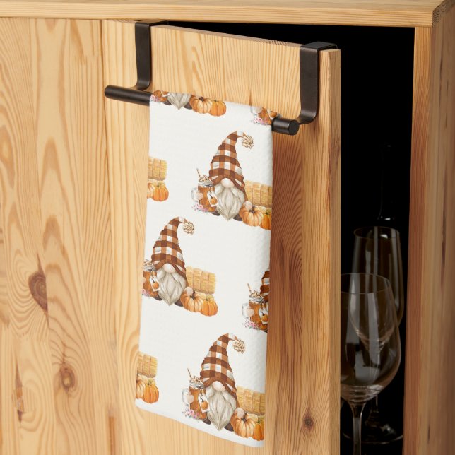 Erntedank Herbstfallen Geschirrtuch (Drittel gefaltet)