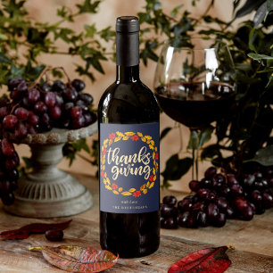 Erntedank Herbstfarbe Leaaath Weinetikett