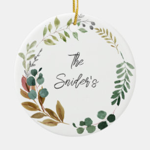 Erntedank-Herbstfarben Blätter NAME JAHR SEIN Keramik Ornament