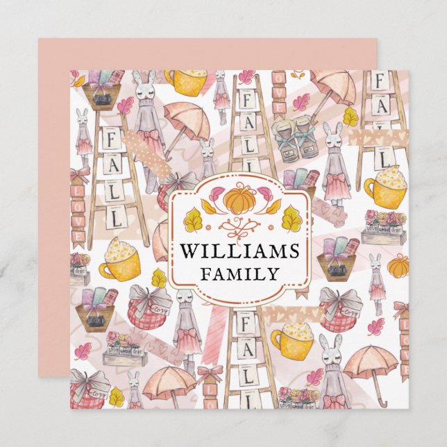 Erntedank Herbstfarbenkarte Personalisierte Karte (Vorne/Hinten)