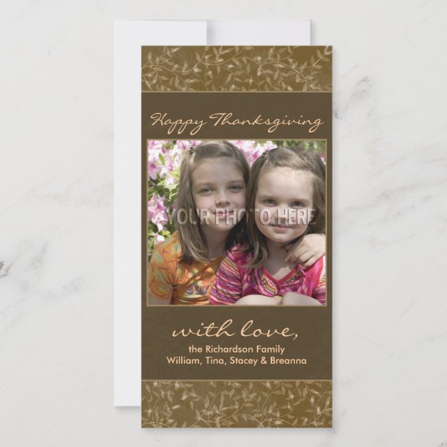 Erntedank-Herbstlaub-Foto-Karten Feiertagskarte (Vorderseite)