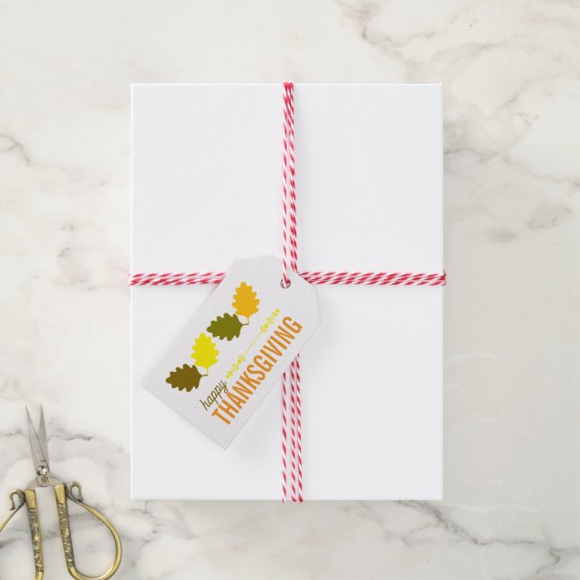 Erntedank Herbstlaub Geschenkanhänger (Mit Garn)