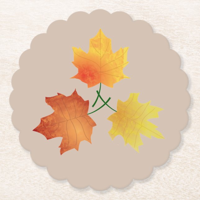 Erntedank Herbstlaub Untersetzer (Vorderseite)