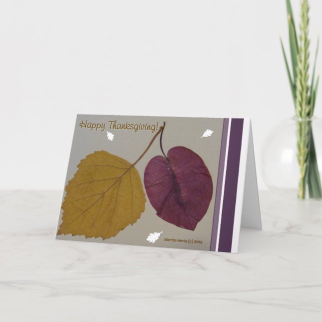 ERNTEDANK - HERBSTLAUBE FEIERTAGSKARTE (Vorderseite)