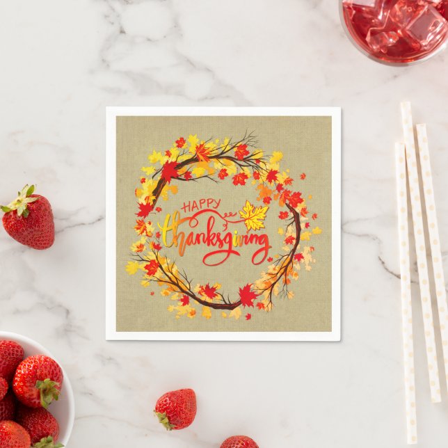 Erntedank Herbstleaf Tones Cocktail Serviette (Beispiel)