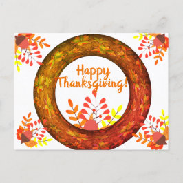 Erntedank Herbstleaves & Acorn Feiertagspostkarte