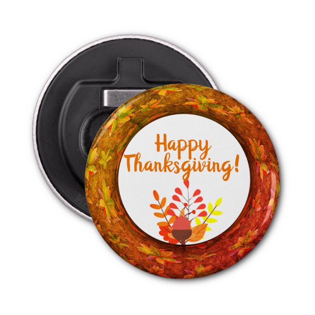 Erntedank Herbstleaves & Acorn Flaschenöffner (Vorderseite)