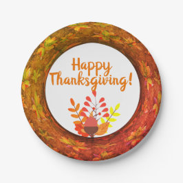 Erntedank Herbstleaves & Acorn Pappteller