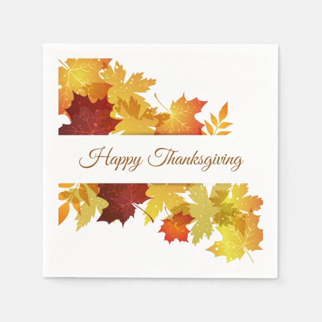 Erntedank Herbstleaves Napkin Serviette (Vorderseite)