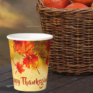 Erntedank Herbstlebe auf Altpapier Pappbecher