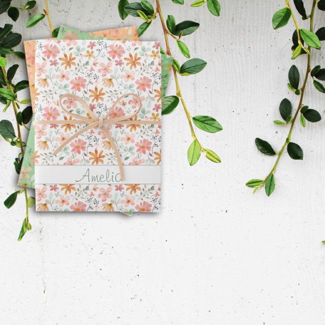 Erntedank Herbstliche Blume gelber Mustername Geschenkpapier Set (Von Creator hochgeladen)