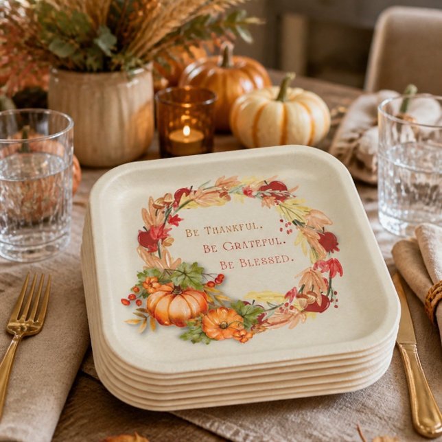 Erntedank Holiday 9" Square Paper Plate Pappteller (Von Creator hochgeladen)