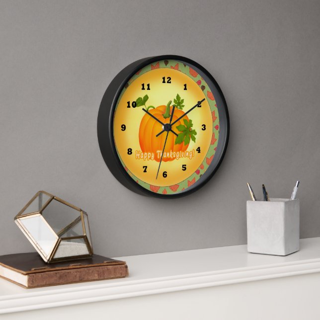 Erntedank Holiday Clock Wanduhr (Büro)