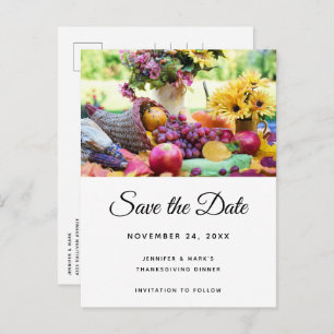 Erntedank Holiday Harvest Save the Date Einladungspostkarte