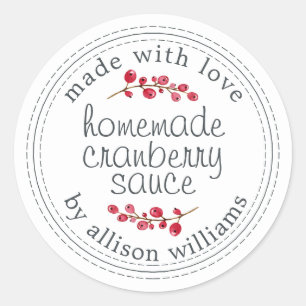 Erntedank Homemade Cranberry Sauce Runder Aufkleber