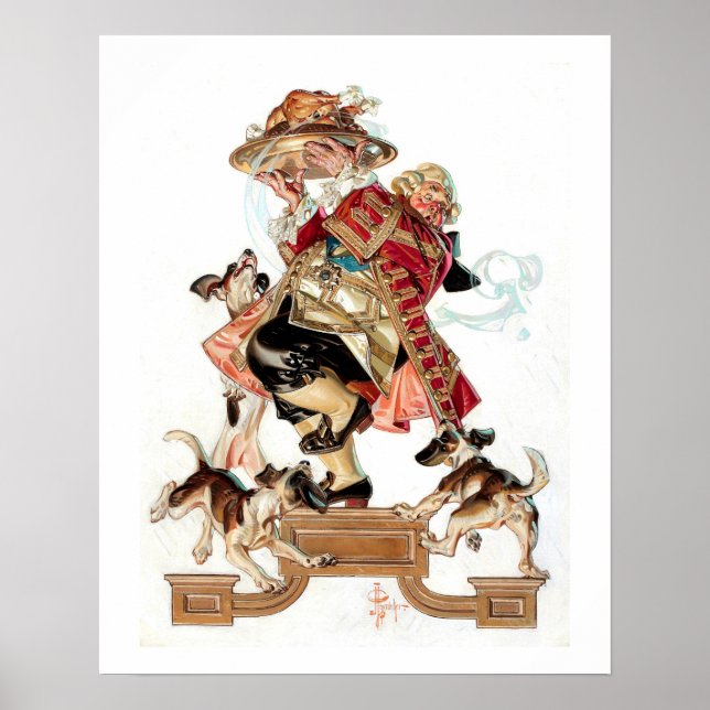 Erntedank Humors Vintag Art Poster (Vorne)