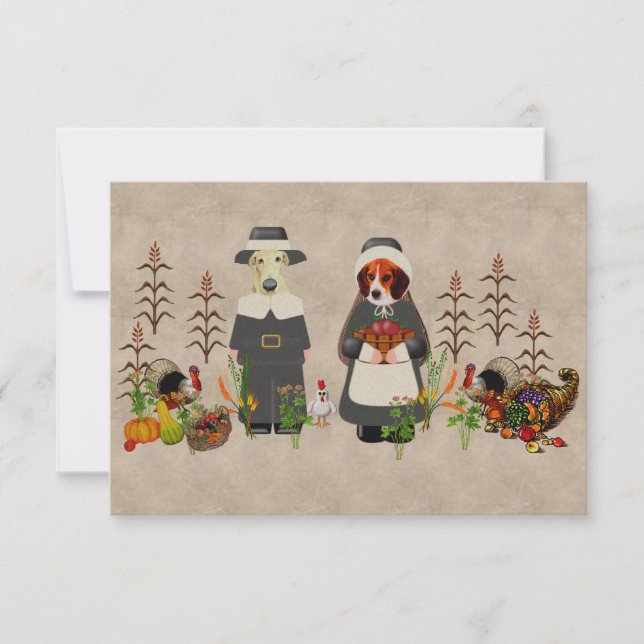 Erntedank Hunde Einladung (Vorderseite)