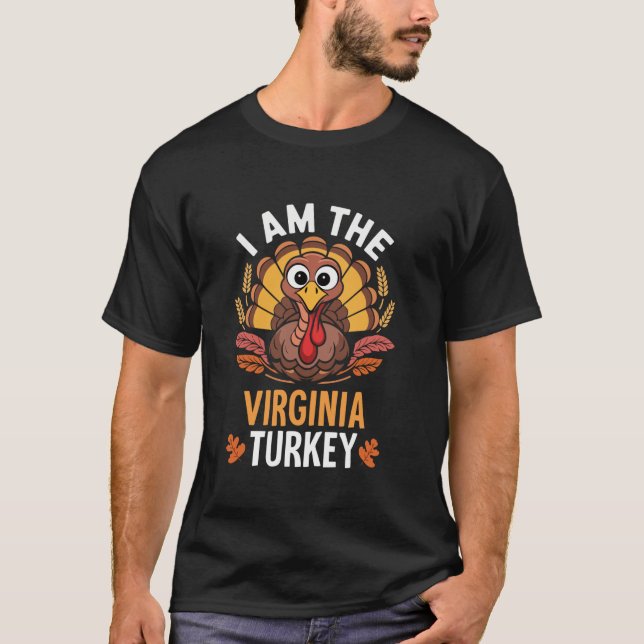 Erntedank I ist die Virginia Türkei Matching T-Shirt (Vorderseite)