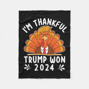 Erntedank - Ich bin Trump 2024 Men Wom dankbar Fleecedecke