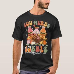Erntedank Icu Nurse Gobble Squad Fall Scrub Top
