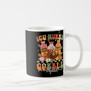 Erntedank Icu Nurse Gobble Squad Fall Scrub Top Kaffeetasse