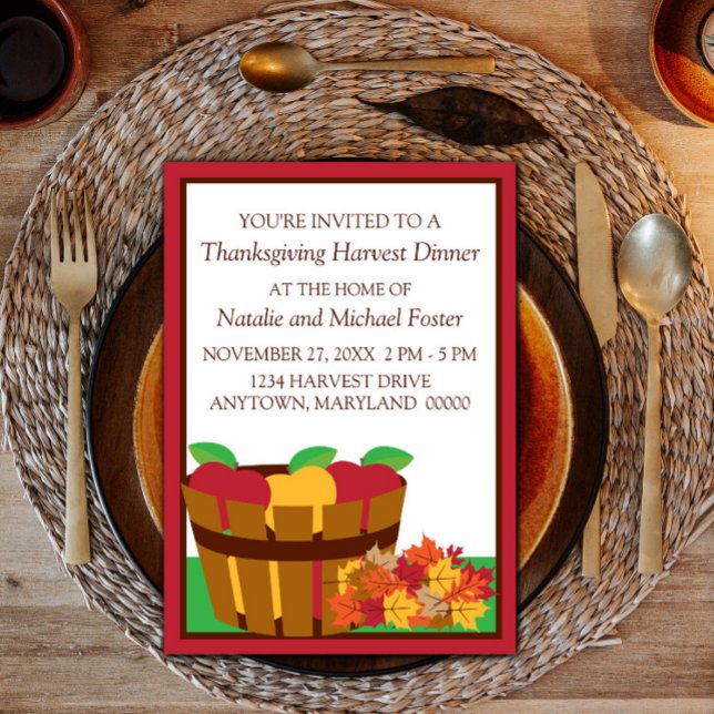 Erntedank im Herbst Einladung (Autumn Orchard Thanksgiving Invitation)
