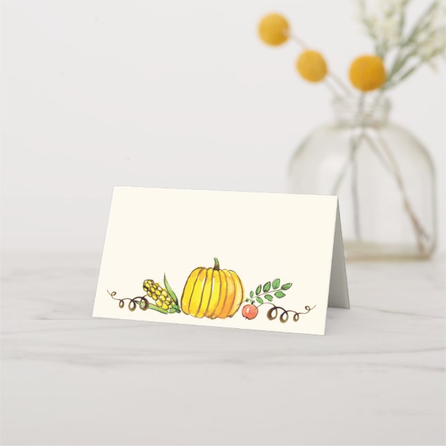 Erntedank im Herbst Platzkarte (Vorderseite)
