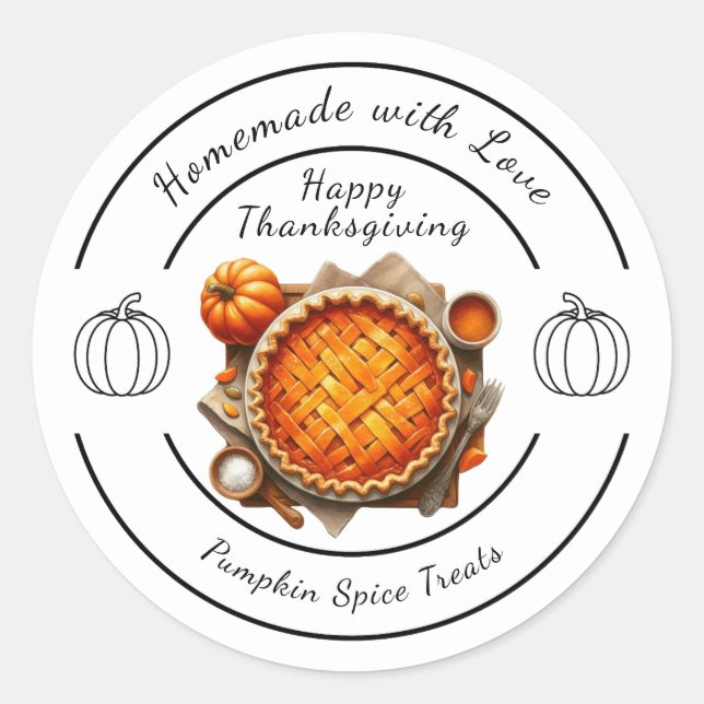 Erntedank Kanada | Pumpkin Pie Delight Runder Aufkleber (Vorderseite)