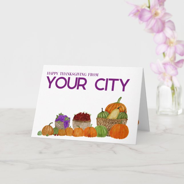 Erntedank-Karte für Wasserfarbenkürme Karte (Orchidee)