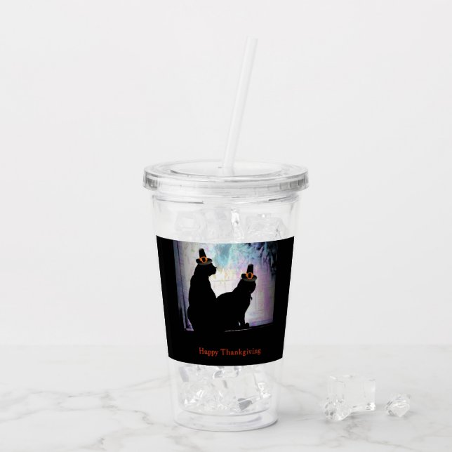 Erntedank Kätzchen Acryltrinkbecher (Rückseite Ice)
