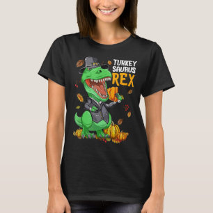 Erntedank Kids Boys Men Rex Dinosaurier essen Türk T-Shirt