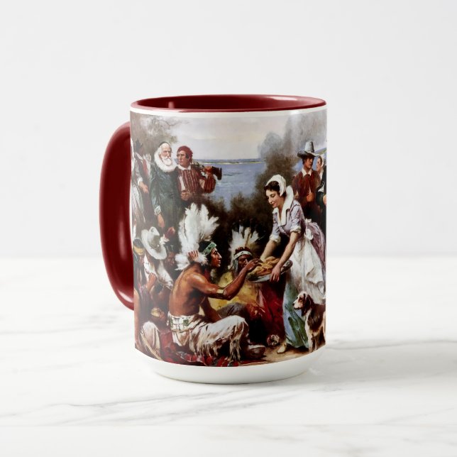 Erntedank Kunsthandwerk Tasse (Vorderseite Links)