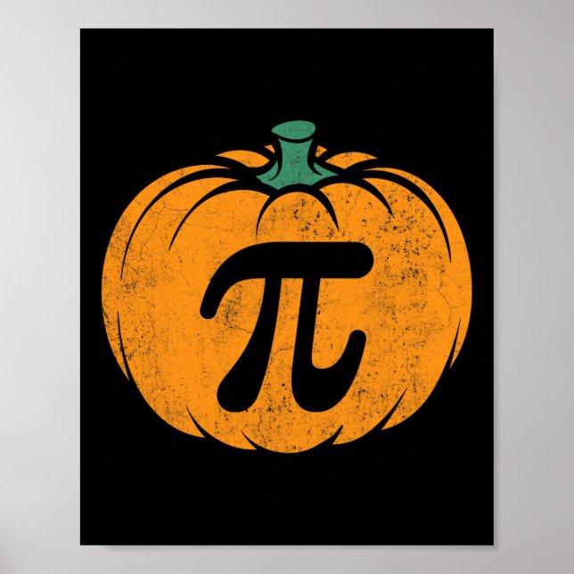 Erntedank-Kürbis-Pi-Kuchen-Kostüm-Mathe-Lehrer-H Poster (Vorne)