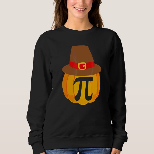 Erntedank-Kürbis-Pi-Kuchen-Pilgerhut   Mathe-Worts Sweatshirt (Vorderseite)
