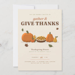 Erntedank-Kürbis-Thanksgiving-Essen-Einladung Einladung