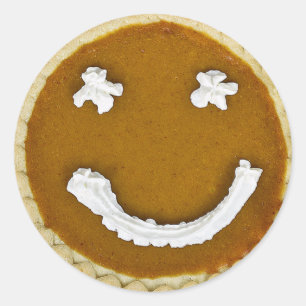 Erntedank-Kürbiskuchen-Gesicht Runder Aufkleber