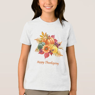 Erntedank-Kürbisse Mädchen T-Shirt Tri-Blend Shirt