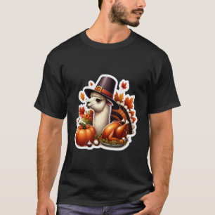 Erntedank-Lama Herbst Herbst Cottagecore Kürbis T-Shirt