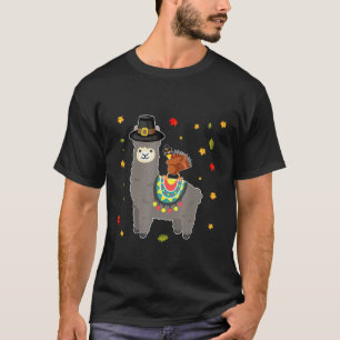 Erntedank-Lama-Truthahn-Kostüm Gackern T-Shirt