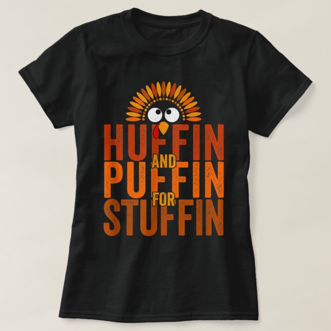 Erntedank Lauf Türkei Trot - Huffin und Puffin f T-Shirt (Design vorne)