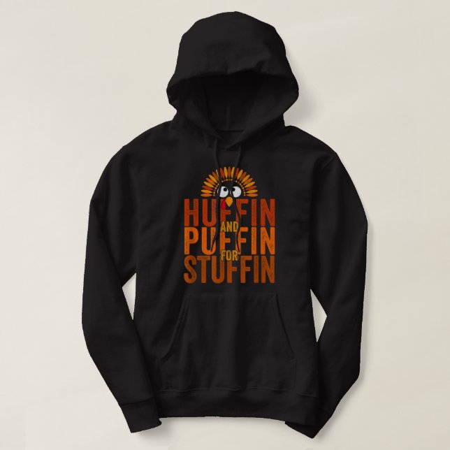 Erntedank Lauf Türkei Trot Huffin und Puffin für Hoodie (Design vorne)